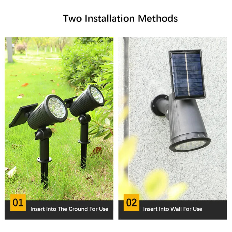 9 Focos solares LED, Impermeables para exteriores